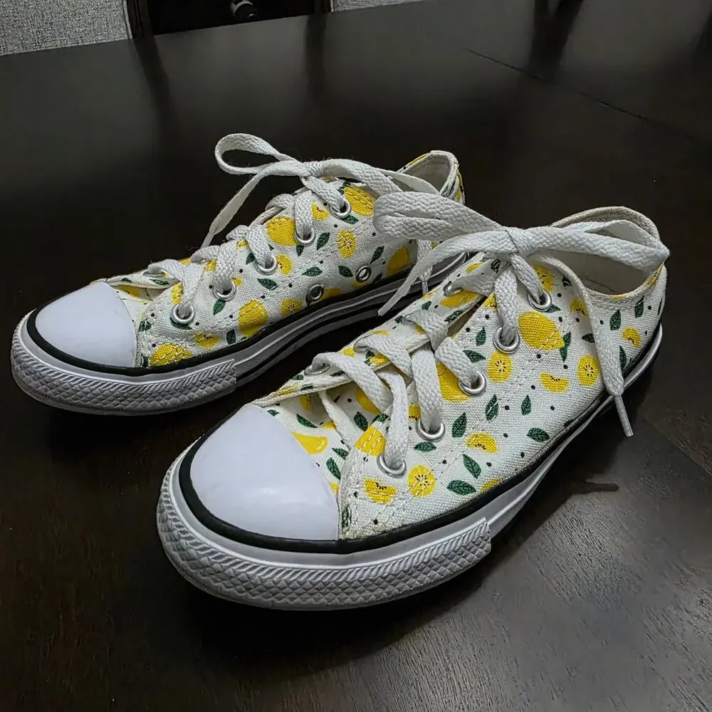 Converse All Star Low Lace Up Lemon Sneakers Size 1